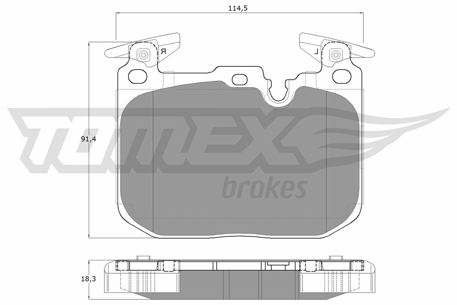 Sada brzdových destiček, kotoučová brzda TOMEX Brakes